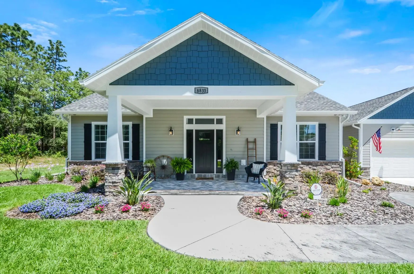 McGinnis Builders custom home with a covered porch